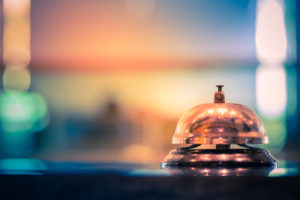 Restaurant service bell vintage with bokeh