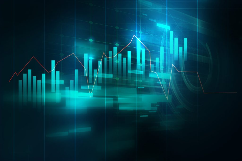 financial graph on technology abstract background